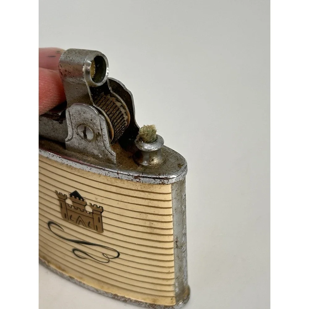 Vintage Continental CMC Flip Top Lighter Kent Gold Advertising Made in Japan